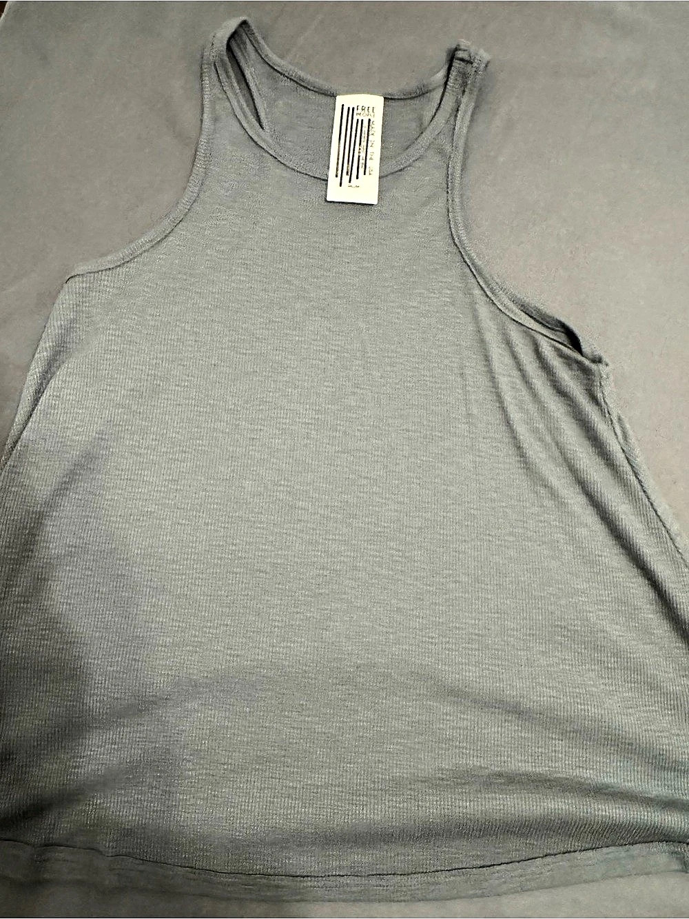 Free People Ribbed Tank Gray Medium